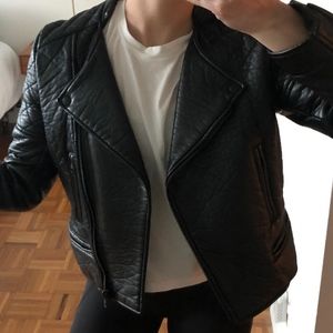 H&M Faux Leather Moto Jacket Size Small